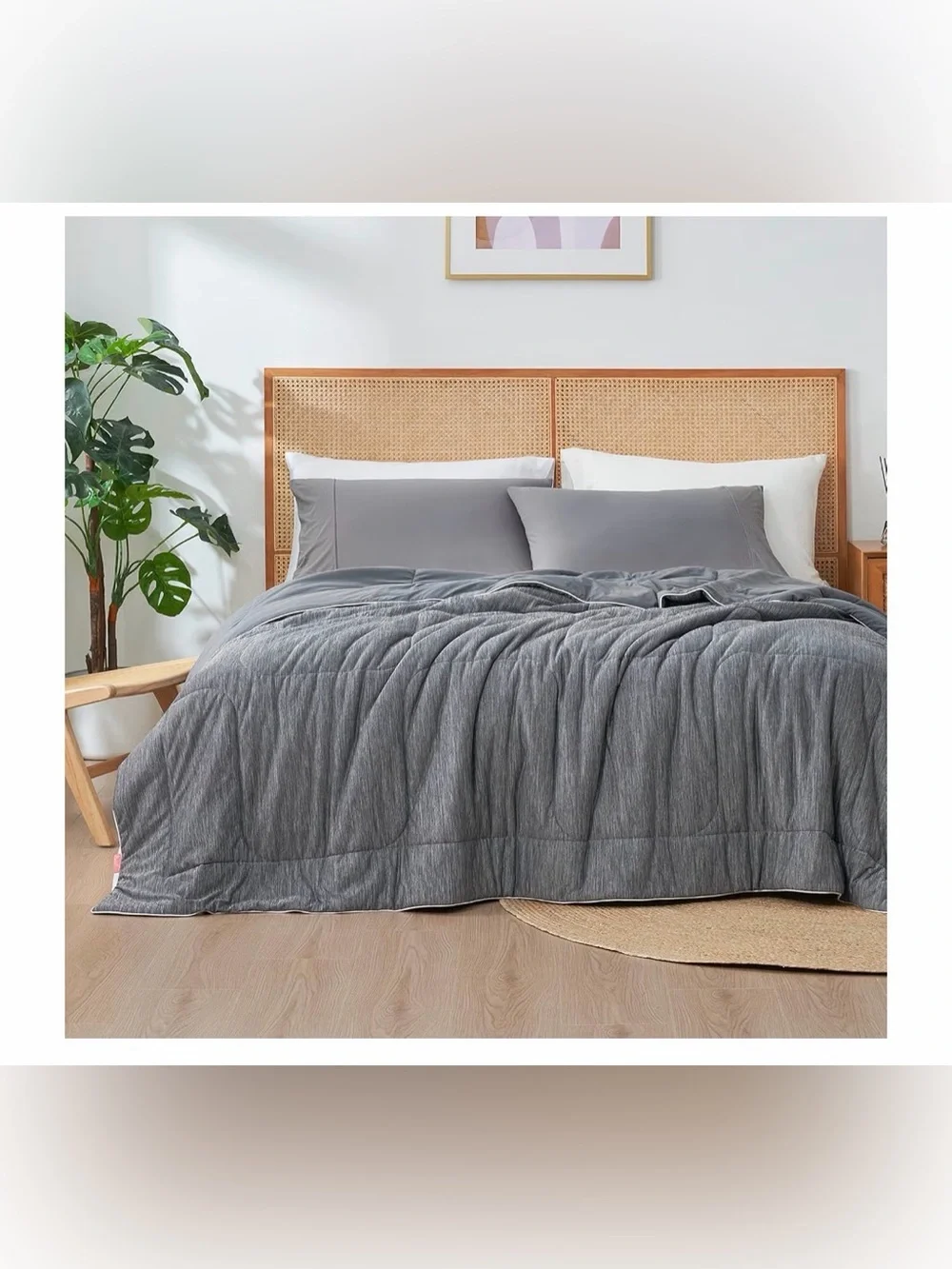 NWT - Cooling Comforter Blanket for Hot Sleepers, King, Heather Charcoal Grey